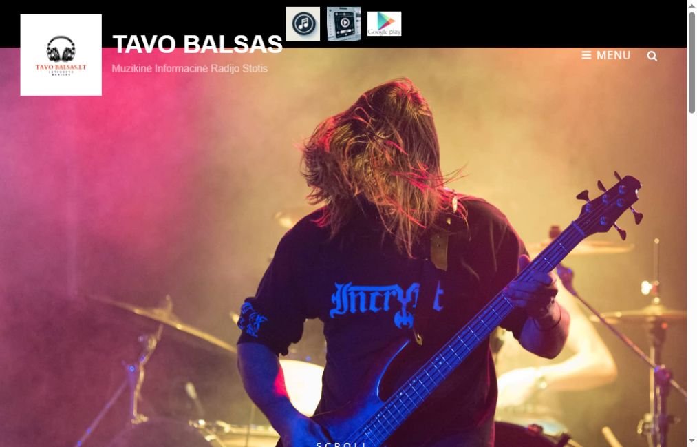 Ekrano nuotrauka i&scaron; &bdquo;Tavo balso&ldquo; svetainės.